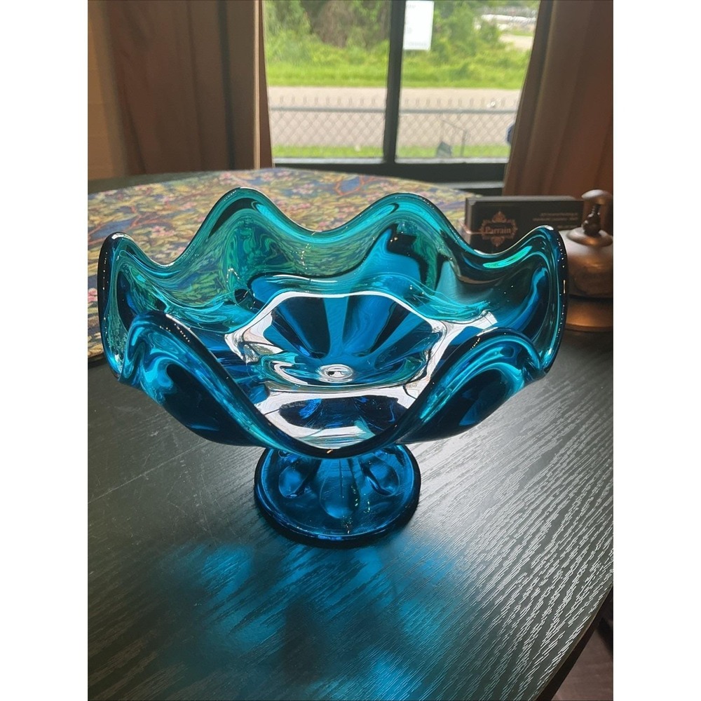 Vintage MCM Viking 6 Petal Epic 6 Pedal 7" Blunique Compote Dish